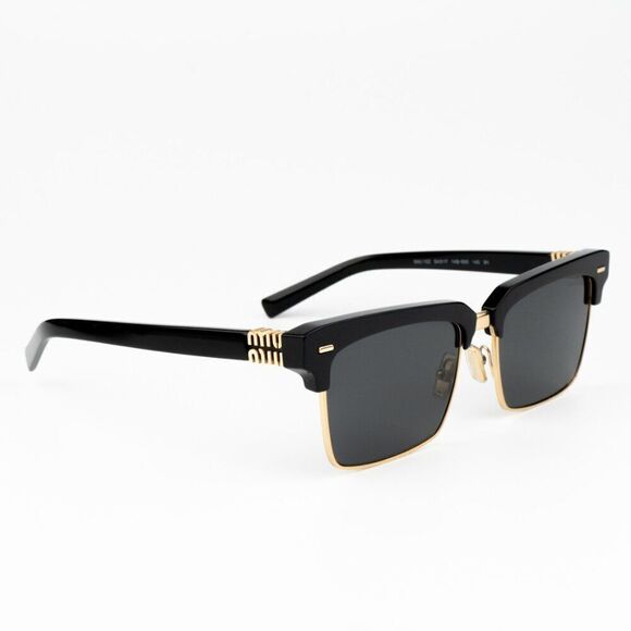 NEW Miu Miu MU10ZS 1AB5S0 Black Dark Grey Square Unisex Sunglasses 0MU 10ZS main image 5